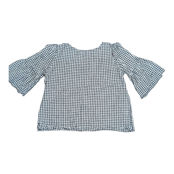 Time & Tru - Women's Shirt/Top Size 22 - XXXL Black/White Plaid Ruffle Sleeve - Picture 6 of 6
